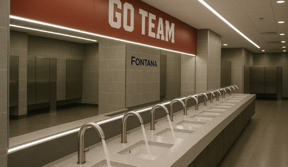 Industrial-grade touchless faucets for stadiums and transit hubs